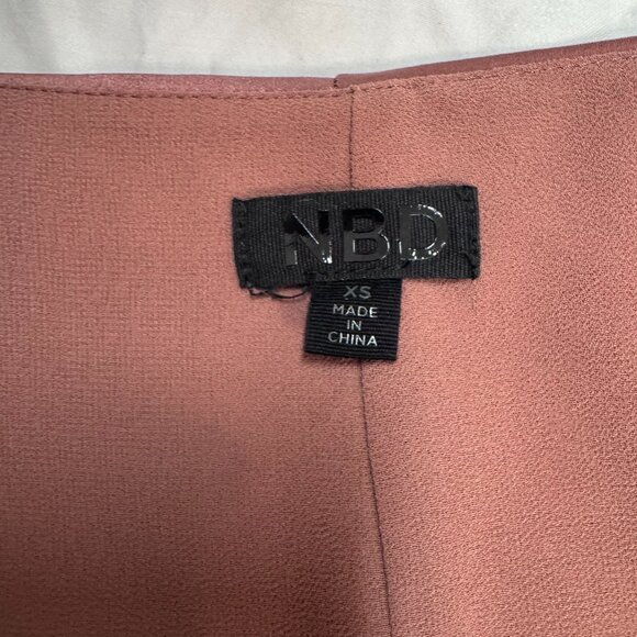 EUC NBD Wrap Mini Dress Long Sleeve Rust Satin XS - Picture 6 of 8